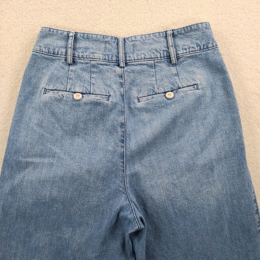 Madewell Pleated Wide-Leg Jeans Women's Size 2 Kinnon Wash Baggy Ankle Crop EUC - Picture 5 of 16